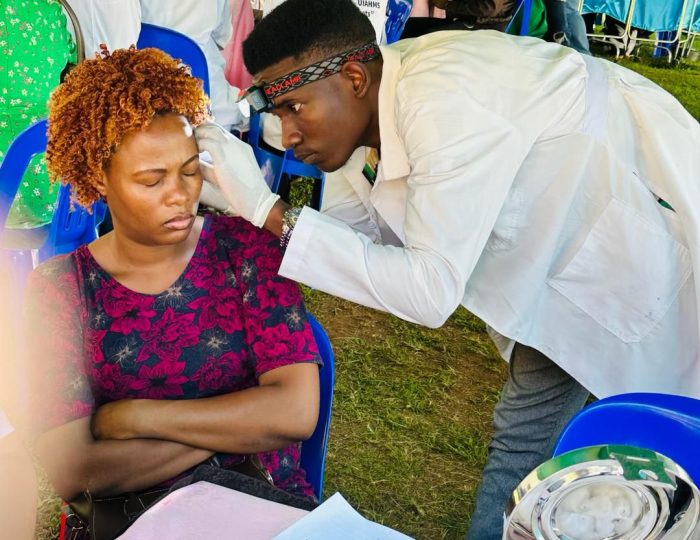 ENT Student Performing otoscopy